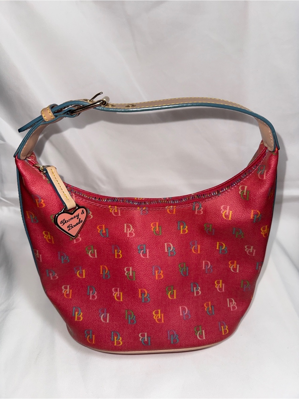 Dooney & Bourke Red Multicolor Monogram Shoulder Bag